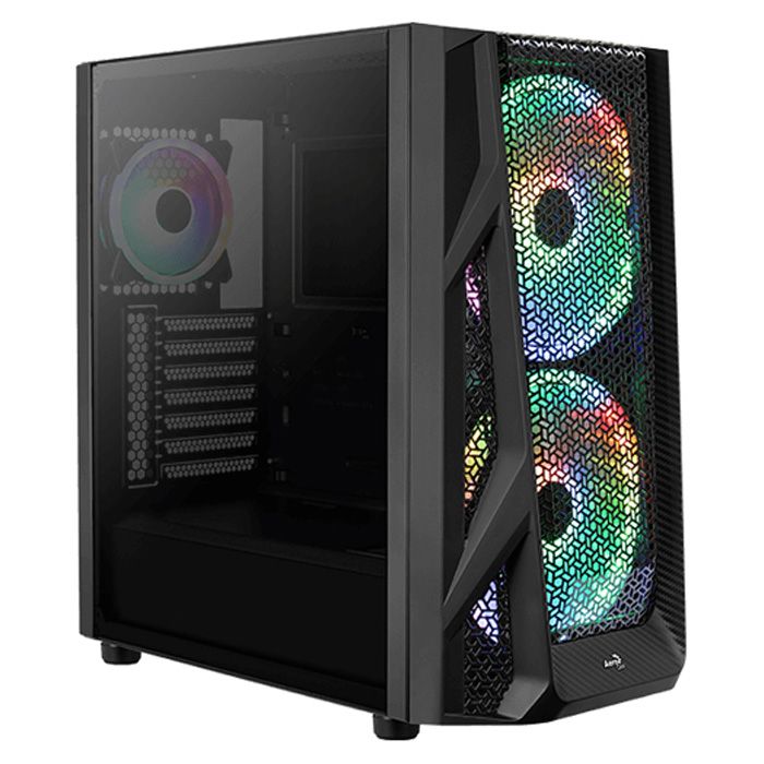 Aerocool Airhawk Duo Argb Mid Tower Case Black