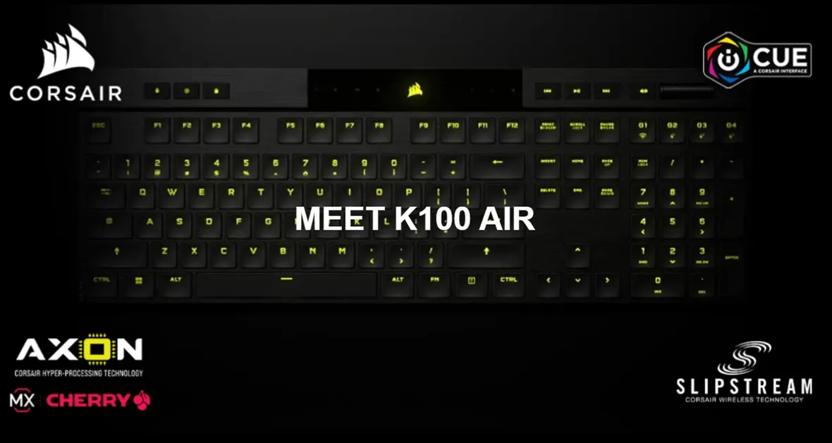 Corsair K Air Wireless Rgb Ultra Thin Mechanical Gaming Keyboard Black