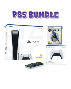 Sony PS5 Console (European CD Version) - R2 With (Controller + FIFA23 Game + Dobe Charging Dock  ) Bundle Offer