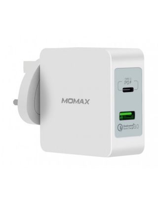MOMAX 48W ONEPlug 2 ports Fast Charging Adaptor - White