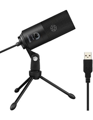 FIFINE USB MICROPHONE METEL CONDESER RECORDING MICROPHONE for PC, Mac and PS4
