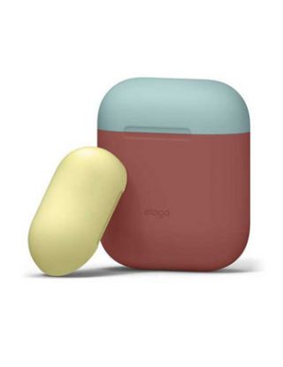 Elago Duo Case for Airpods - Body-Italian Rose / Top-Coral Blue, Yellow