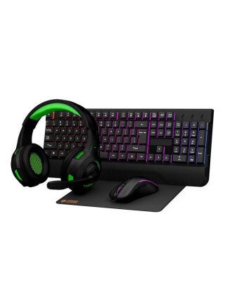 Porodo 4 in 1 Gaming Starter Kit ( Keyboard / Headphone / Mouse / Mouse Pad ) - Black