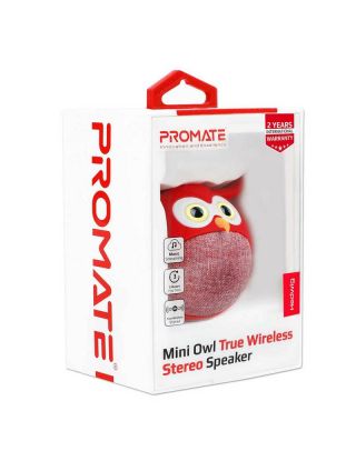 Promate Hedwig Mini Owl True Wireless Stereo Speaker - Red