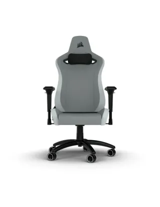 Corsair TC200 Plush Leatherette Gaming Chair - Light Grey/White