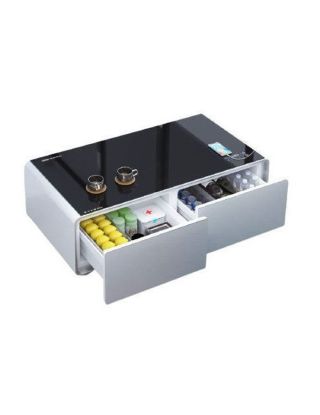 Centracool Smart Coffee Table Standard Tb130 - White With White Wheels Set And LED Light Strip.