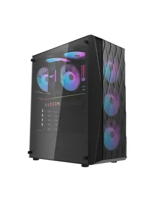 Darkflash Dk352 Mesh With 4x120mm Agrb Fans Atx Mid Tower Pc Gaming Case - Black