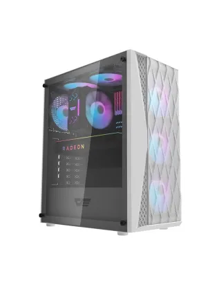 Darkflash Dk352 Mesh With 4x120mm Agrb Fans Atx Mid Tower Pc Gaming Case - White