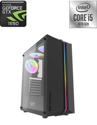 Darkflash Dk151 Intel Core I5-10400f (10th Gen) Rgb Mid Tower Gaming Pc - Black
