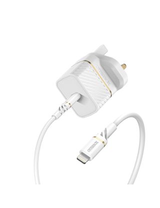 OtterBox UK Wall Charger 20W - 1X USB-C 20W USB-PD + USB C-Lightning Cable 1m - White