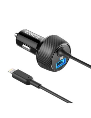 Anker PowerDrive 2 Elite Car Charger With Lightning Connector - Black