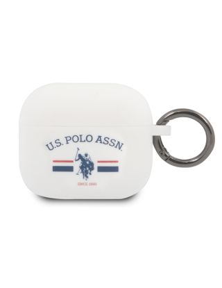 US Polo ASSN Silicone Horses Flag Case for Airpods 3 - White