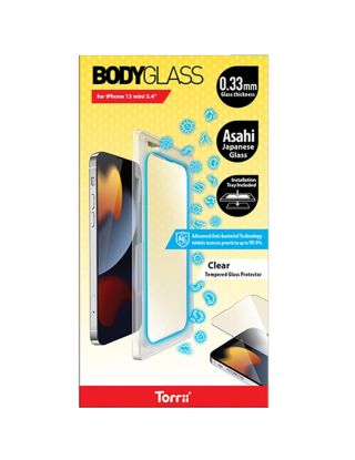 Torrii Bodyglass Screen Protector for iPhone 13 mini (5.4) Anti-bacterial Coating - Clear