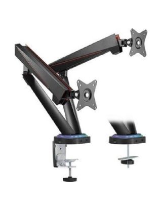 Twisted Minds Dual Monitors Spring Assisted Pro Gaming Arm With USB/Audio/Mic Ports - Black | TM-39-C012U