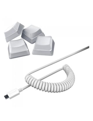 Razer PBT Keycap + Coiled Cable Upgrade Set - Mercury White