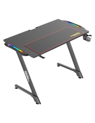 Twisted Minds Z Shaped Gaming Desk Carbon fiber texture RGB - (100cm x 60cm)