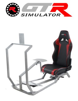 GTR Simulator GT Model with Mounts for Controls, Pedals and Display Adjustable Leatherette Seat - Black/Red (33073)