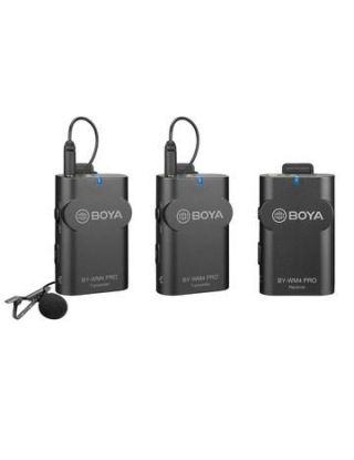 Boya By-wm4 Pro K2 Dual Channel 2.4g Wireless Studio Condenser Microphone Lavalier Interview Mic For Iphone Dslr Cameras - 31605
