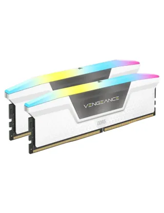 Corsair VENGEANCE RGB 32GB (2x16GB) DDR5 DRAM 5200MHz C40 Memory Kit - White