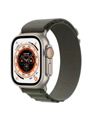 Apple Watch Ultra, 49mm, Titanium Case, Green Alpine Loop - Large (GPS + Cellular)