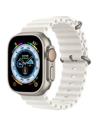 Apple Watch Ultra, 49mm, Titanium Case, White Ocean Band, (GPS+Cellular) - One Size