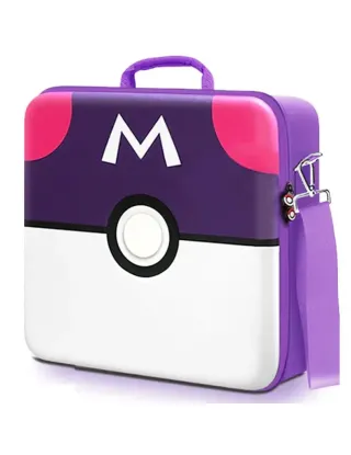 Nintendo Switch Storage Case - Large Capacity Bag For Nintendo Switch OLED Fitness Ring Adventure Game Accessories - Pokemon Ball - Wht & Purple