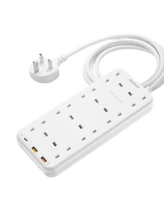 Momax ONEPLUG PD20W 2A1C 8 outlet strip - White