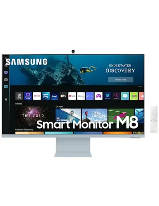 Samsung M8 32" UHD Monitor with Smart TV Experience and Iconic Slim Design - Blue