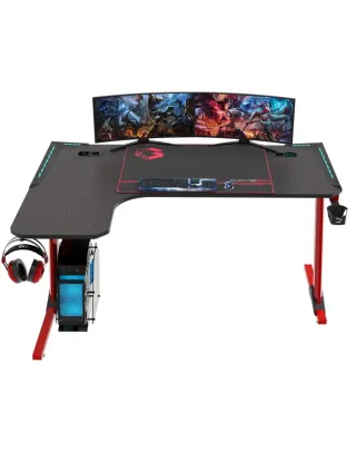 GAMEON Phantom XL-L Series L-Shaped RGB Flowing Light Gaming Desk (Size: 1400-600-720mm) - Left