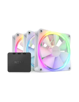 NZXT F120 RGB Triple Pack 3 x 120mm RGB Case Fans & Controller - White