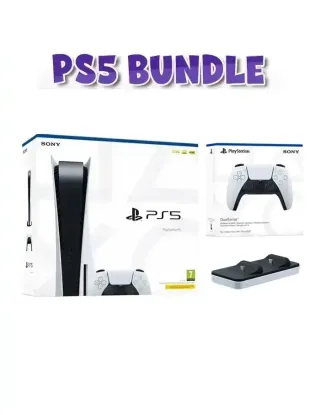Sony PS5 Console (European CD Version) - R2 With DualSense Controller And Dobe Charging Dock Bundle Offer