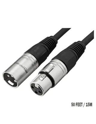 Amazon Basics Standard XLR Male to Female Balanced Microphone Cable - 50 Feet, Black
