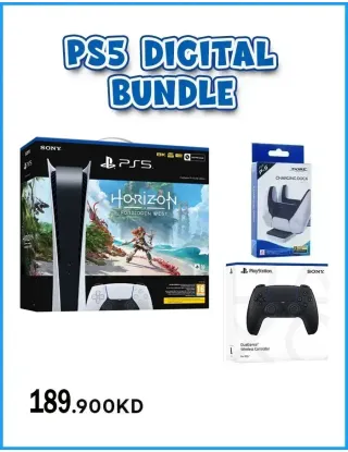 Ps5 Digital Console Horizen  (R2) With DualSense Controller And Charging Dock  Bundle Offer