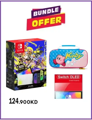 N.S – (OLED Model) Splatoon 3 Special Edition With PowerA Slim Case And Screen Protector Bundle Offer