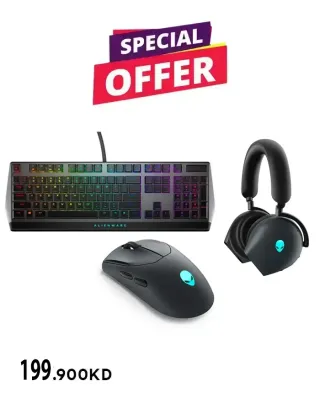 Dell Alienware ( Headset + Keyboard + Mouse ) 3 IN 1 Bundle Offer - Black