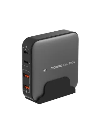 Momax ONEPLUG 100W 4 Port GaN Desktop Charger - Space Grey