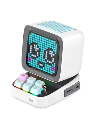 Divoom Ditoo Programable, Customizable Pixel Art LED Bluetooth Mini Speake - White