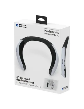 HORI 3D Surround Gaming Neckset - Wired Wearable Speaker for PS5, PS4, PC - White