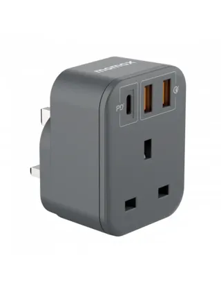 Momax - OnePlug 1-Outlet Extension Socket With USB - Grey