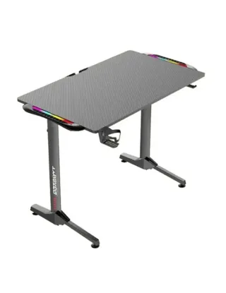Twisted Minds T Shaped Carbon Fiber Texture RGB Gaming Desk - (Dimension:110 cm x 60 cm x 75 cm)