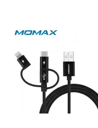 Momax One Link 3-in-1 Fast Charge/sync Usb Cable 1m - Black