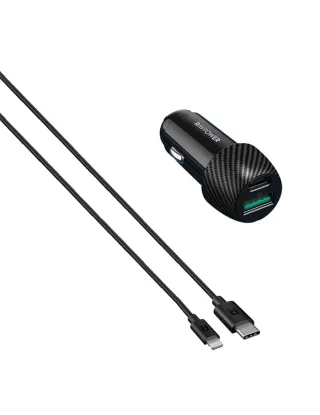 RAVPower RP-VC031 PD 44 Watts Car Charger + 1 m Cable Combo - Black