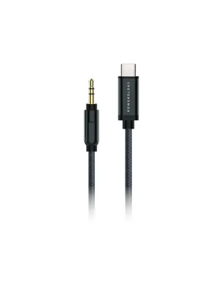 Powerology Braided Audio Type-c To 3.5mm Aux Cable - 1.2m / 4ft - Black