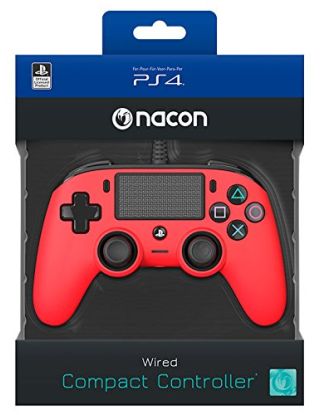 Nacon - Wired Compact Controller for PlayStation 4 - Red