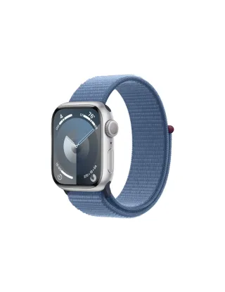 Apple Watch Series 9 Gps + Cellular 41mm Silver Aluminium Case With Winter Blue Sport Loop