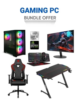 Gpro Steel Gaming Pc With Gaming Monitor, Desk, Chair And Gaming Kit Bundle Offer