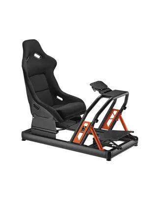 Aluminum Gaming Racing Sim Simulator Cockpit Driving Rig For Pc Ps4 Ps5 Xbox - Black