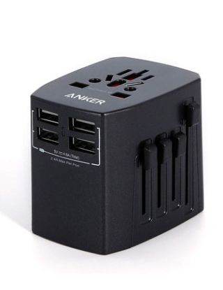 Anker Universal Travel Adapter With 4USB Ports Black