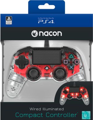PS4 Compact Controller Nacon Wired Illuminated Red