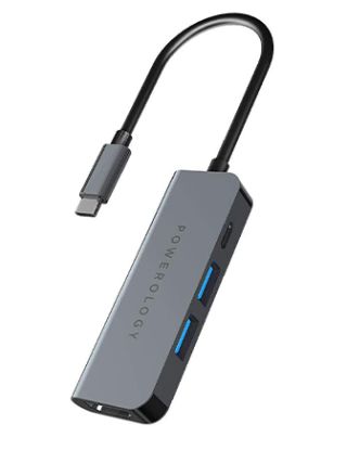 POWEROLOGY 4IN1 USB-C HUB WITH HDMI &3.0 (60W POWER DELIVERY) - GREY